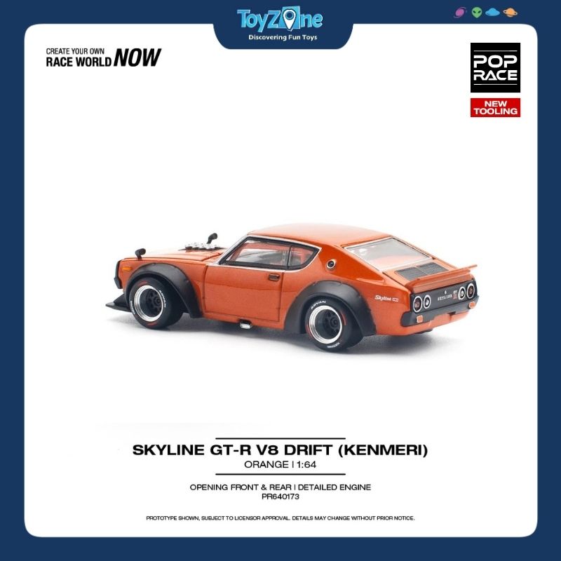 Mô hình xe Skyline GT-R V8 DRIFT KENMERI 1:64 Pop Race