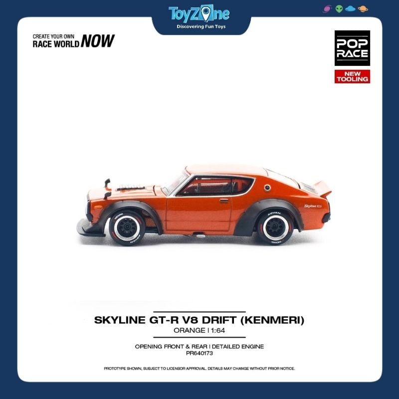 Mô hình xe Skyline GT-R V8 DRIFT KENMERI 1:64 Pop Race