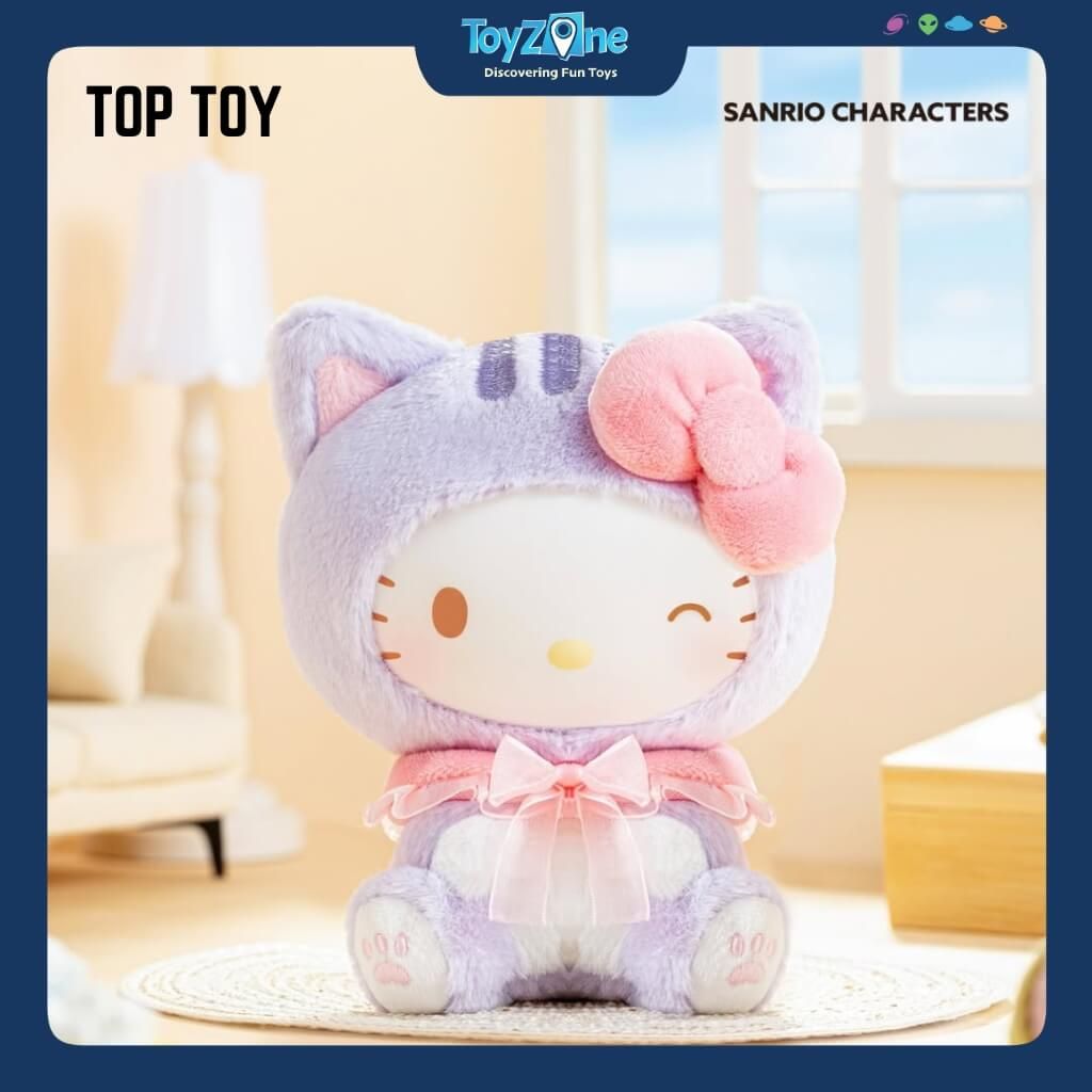 Mô hình Blind box Móc khóa Gấu bông Sanrio Characters Play With Kittens Series Plush Pendant ( Chơi Với Mèo Con ) TOP TOY