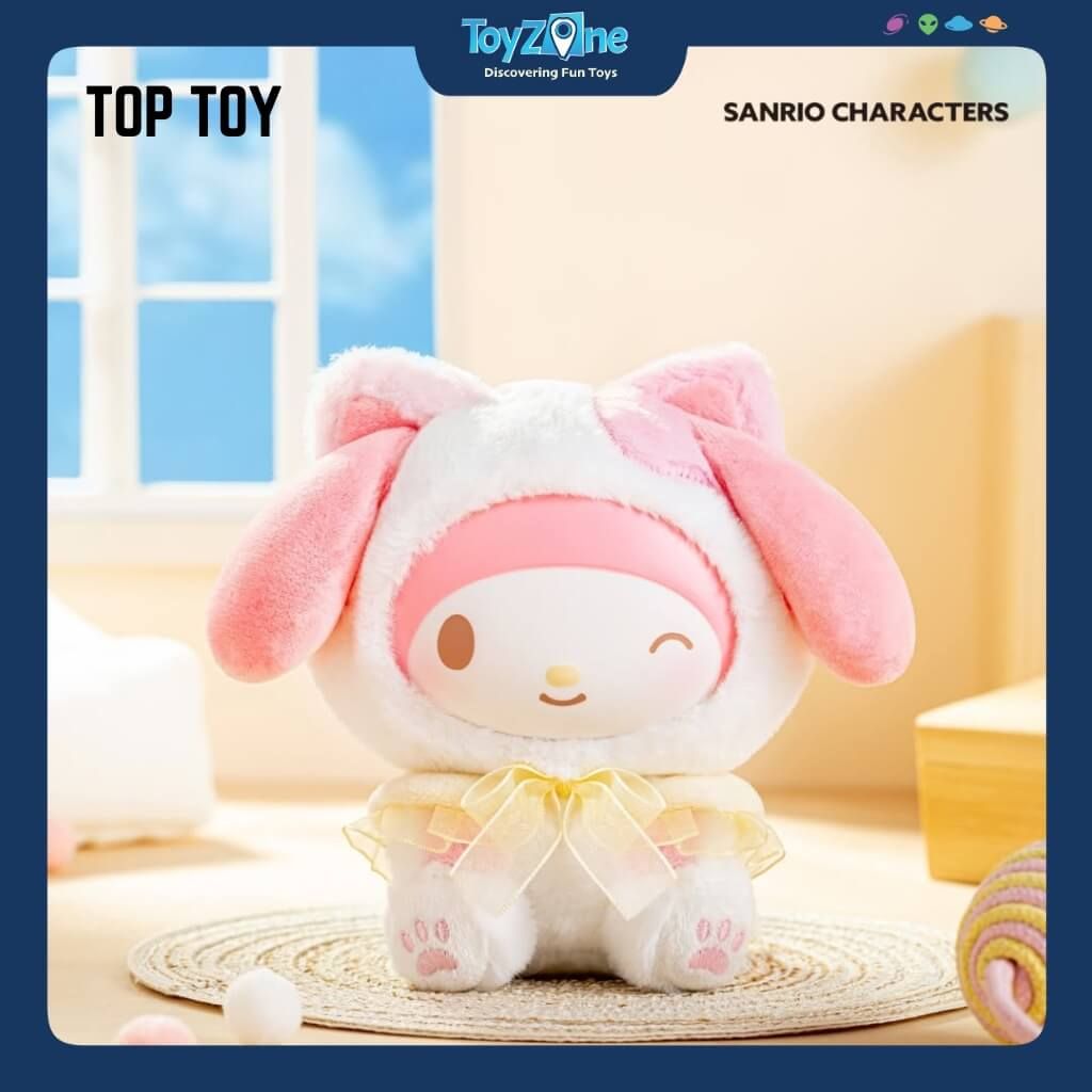 Mô hình Blind box Móc khóa Gấu bông Sanrio Characters Play With Kittens Series Plush Pendant ( Chơi Với Mèo Con ) TOP TOY