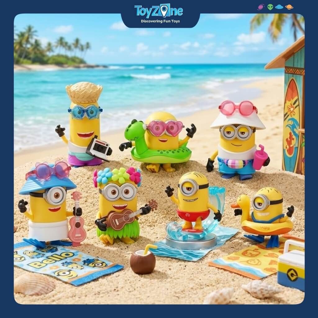 Mô hình đồ chơi lắp ráp Blind box Minions Mokoo 02 Summer Bello BLOKEES