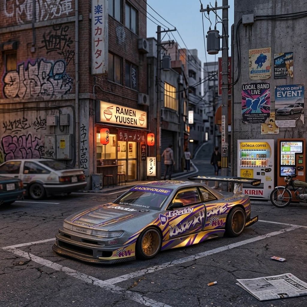 Mô hình xe Nissan Silvia S13-R 1:64 KAIDO HOUSE x MINIGT