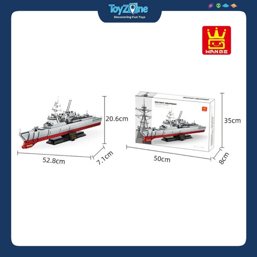 Bộ Đồ Chơi Lắp Ráp Mô Hình Tàu Khu Trục Arleigh Burke-Class WANGE