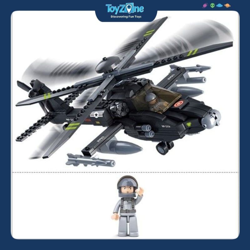 Bộ đồ chơi lắp ráp mô hình Trực Thăng Chiến Đấu SLUBAN