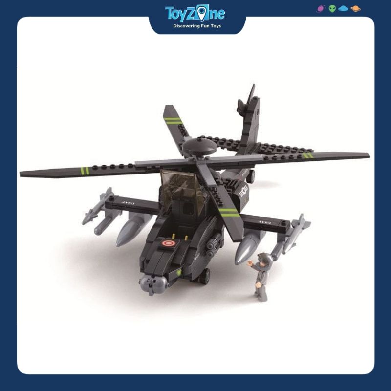 Bộ đồ chơi lắp ráp mô hình Trực Thăng Chiến Đấu SLUBAN