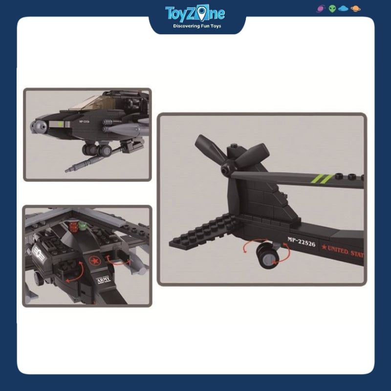 Bộ đồ chơi lắp ráp mô hình Trực Thăng Chiến Đấu SLUBAN