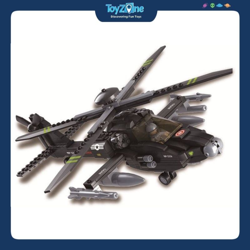 Bộ đồ chơi lắp ráp mô hình Trực Thăng Chiến Đấu SLUBAN