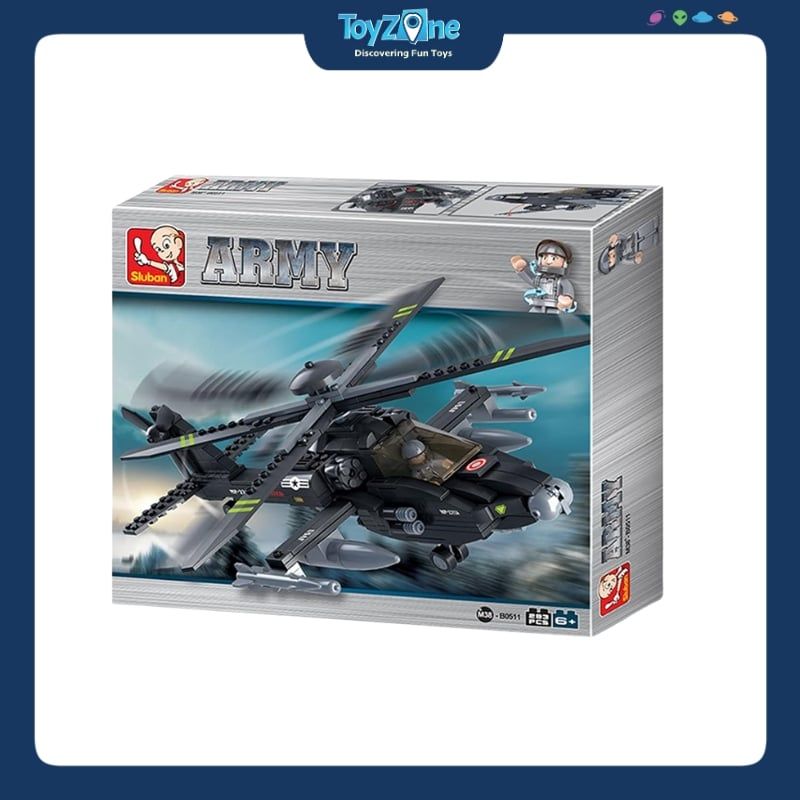 Bộ đồ chơi lắp ráp mô hình Trực Thăng Chiến Đấu SLUBAN