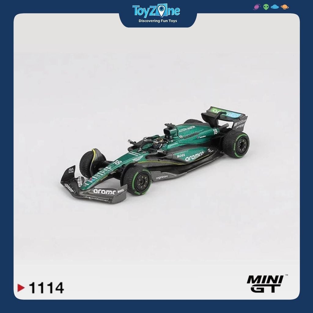 Mô hình xe Aston Martin AMR24 #18 Lance Stroll 2024 F1 2024 Canadian GP 1:64 MiniGT