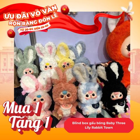 Mô hình Blind box Gấu bông Baby Three Lily Rabbit Town Series ( Thỏ Thị Trấn ) BABY THREE