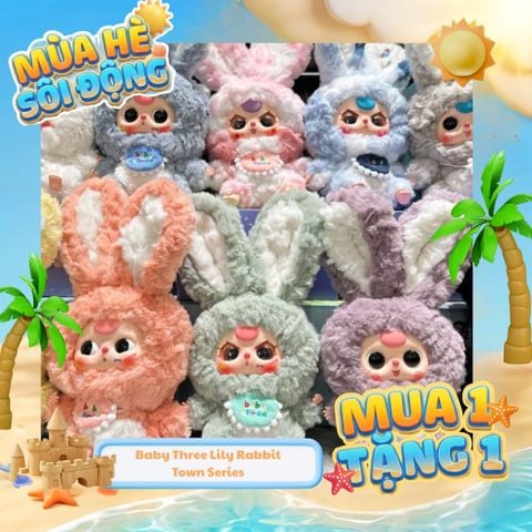 Mô hình Blind box Gấu bông Baby Three Lily Rabbit Town Series ( Thỏ Thị Trấn ) BABY THREE