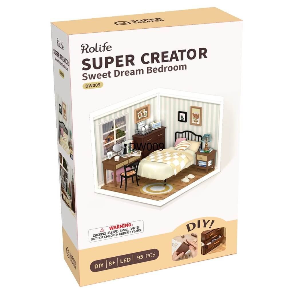 Mô hình lắp ráp nhà nhựa DIY Phòng Ngủ Ngọt Ngào Rolife Super Creator Sweet Dream Bedroom DW009 ROBOTIME