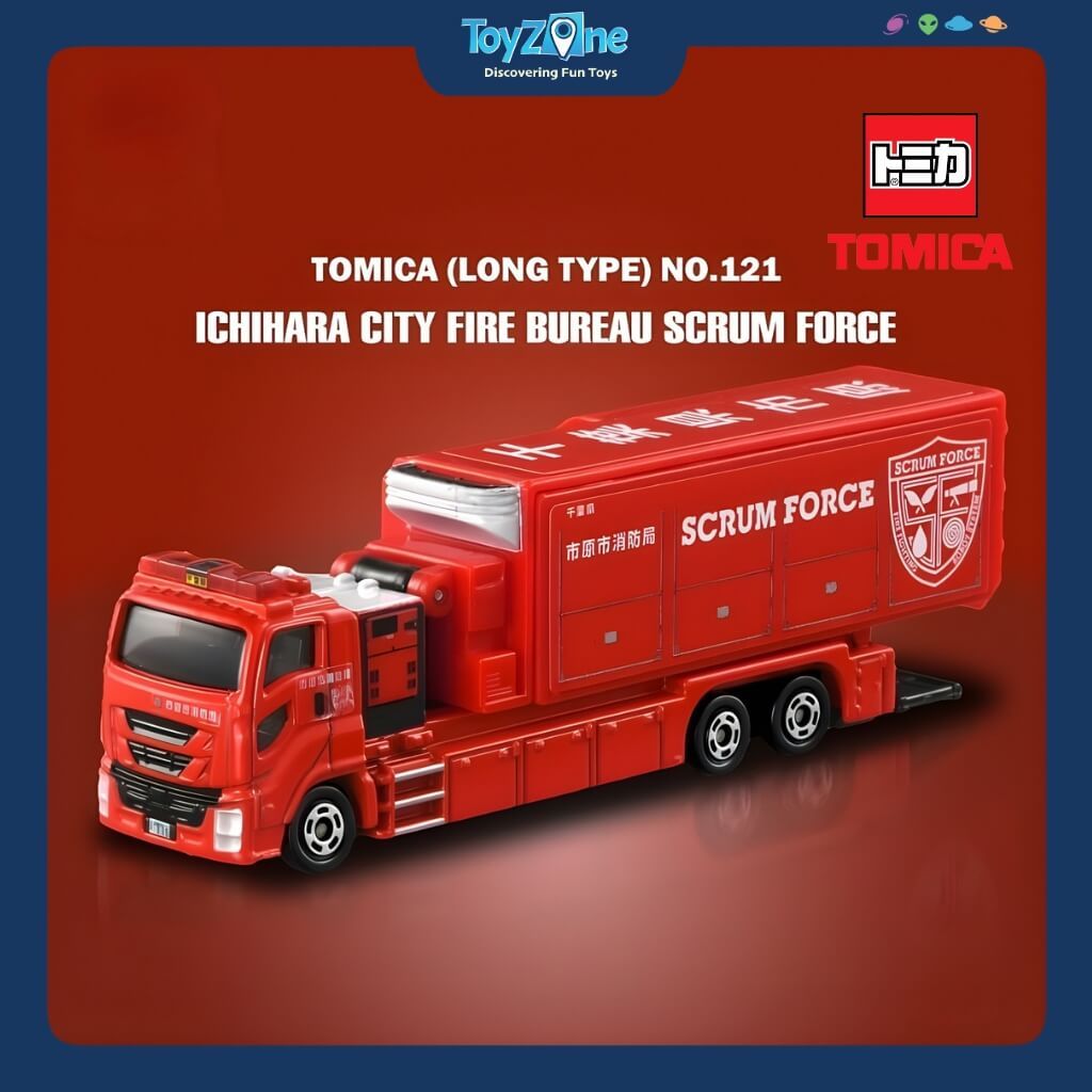 Mô hình Xe Cứu Hỏa Ichihara City Fire Bureau Scrum Forse No.121-3 LONG TOMY