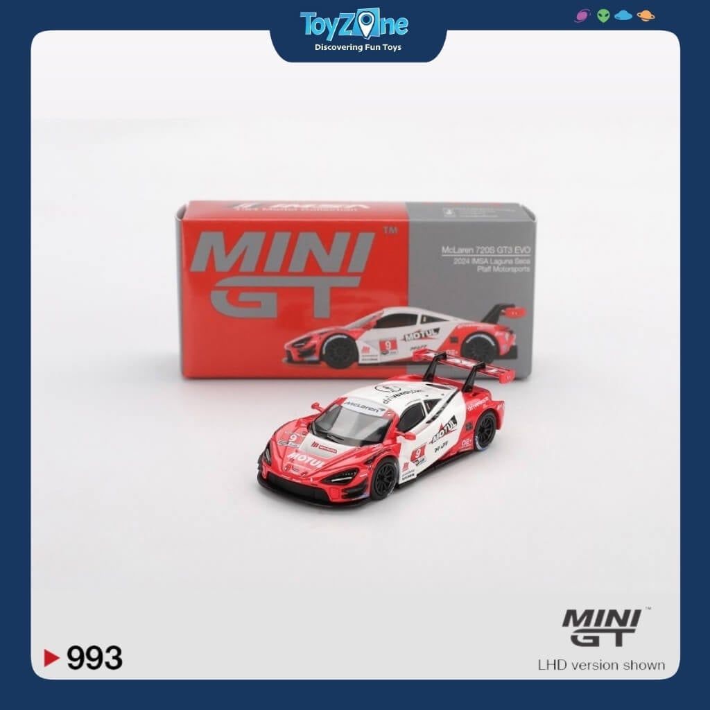 Mô hình xe Mclaren 720S GT3 EVO 2024 IMSA Daytona 24 Hrs Pfaff Motorsports 1:64 MiniGT