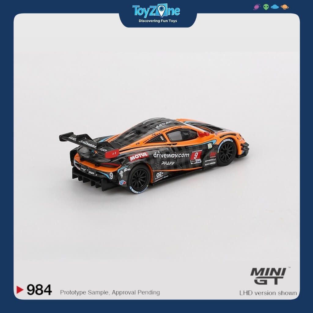 Mô hình xe Mclaren 720S GT3 EVO 2024 IMSA Daytona 24 Hrs Pfaff Motorsports 1:64 MiniGT