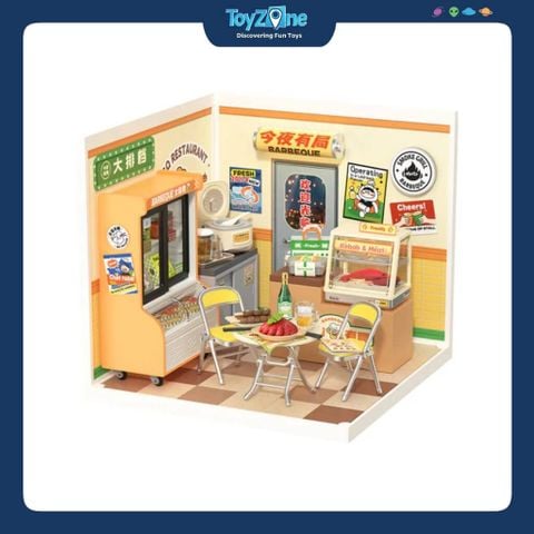 Mô hình lắp ráp nhà nhựa DIY Quầy Ẩm Thực Đêm Rolife Night Out Food Stall DW022 ROBOTIME