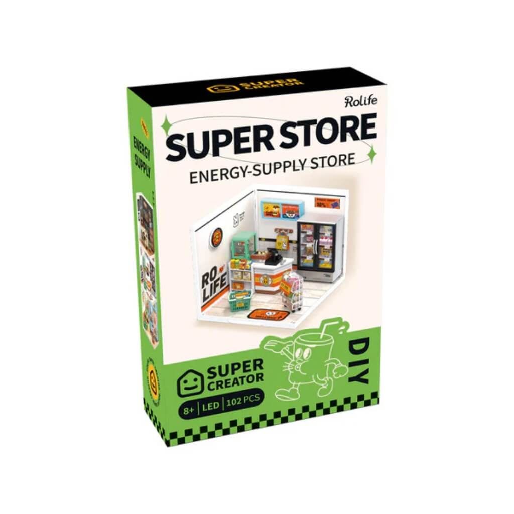 Mô hình lắp ráp nhà nhựa DIY Cửa Hàng Tiện Lợi Rolife Super Creator Energy Supply Store DW002 ROBOTIME
