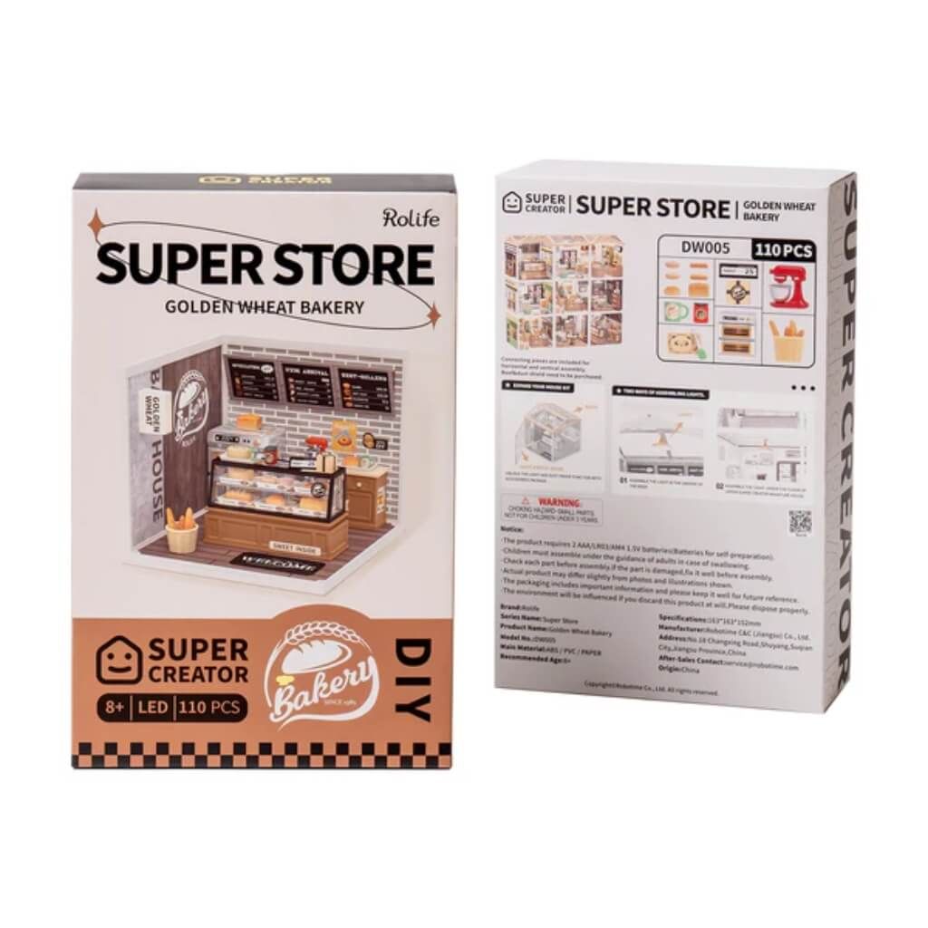 Mô hình lắp ráp nhà nhựa DIY Cửa Hàng Bánh Ngọt Rolife Super Creator Golden Wheat Bakery DW005 ROBOTIME