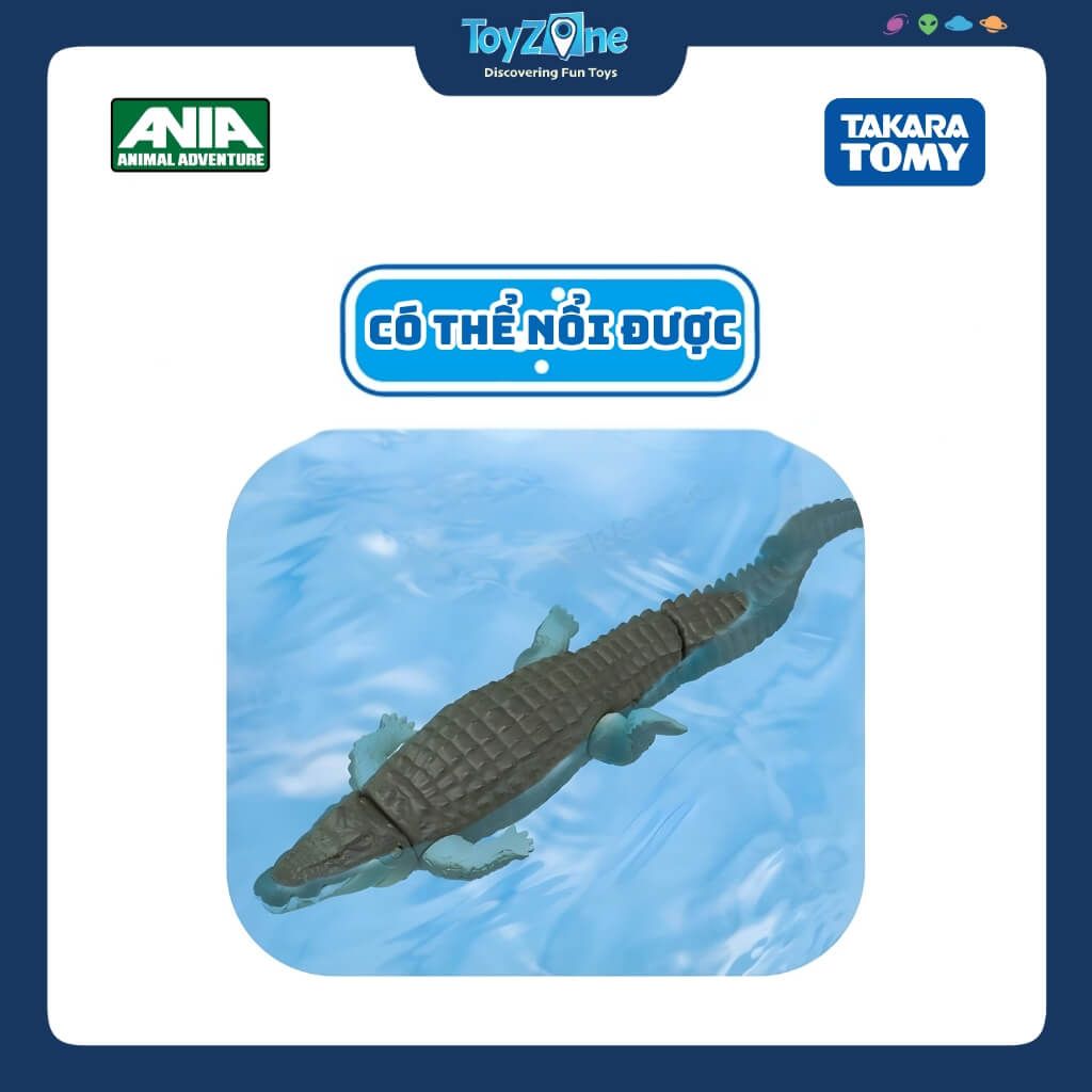 Mô hình đồ chơi Động Vật Cá Sấu ANIA AL-28 Crocodile ( Float Ver. ) TAKARA TOMY
