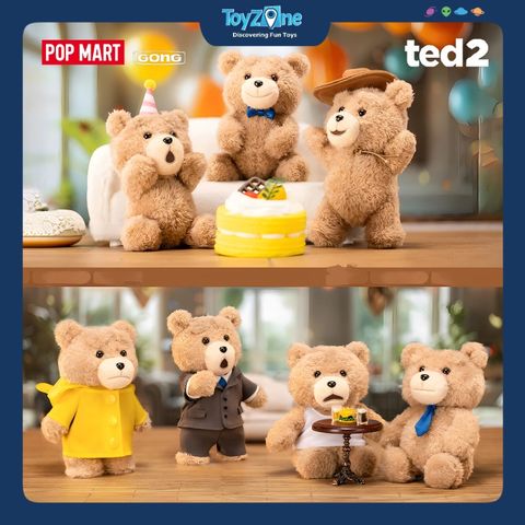 Mô hình Blind box Móc khoá Gấu bông Ted 2 Teddy Bear Action Plush Pendant POP MART