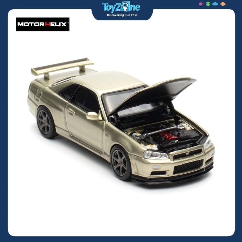  Mô hình xe Nissan Skyline GT-R R34 V-Spec II 1:64 MOTORHELIX 