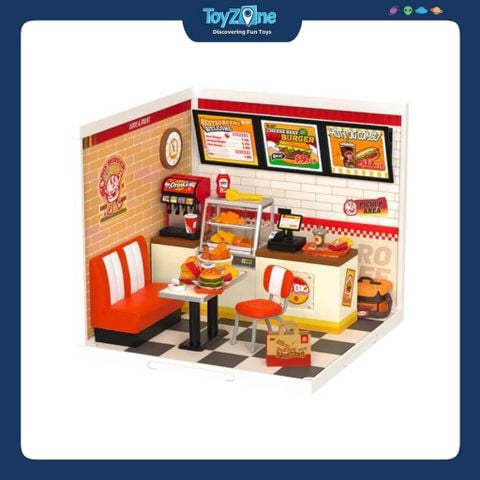 Mô hình lắp ráp nhà nhựa DIY Tiệm Hambuger Yum Yum Rolife Yum Yum Burger DW010 ROBOTIME