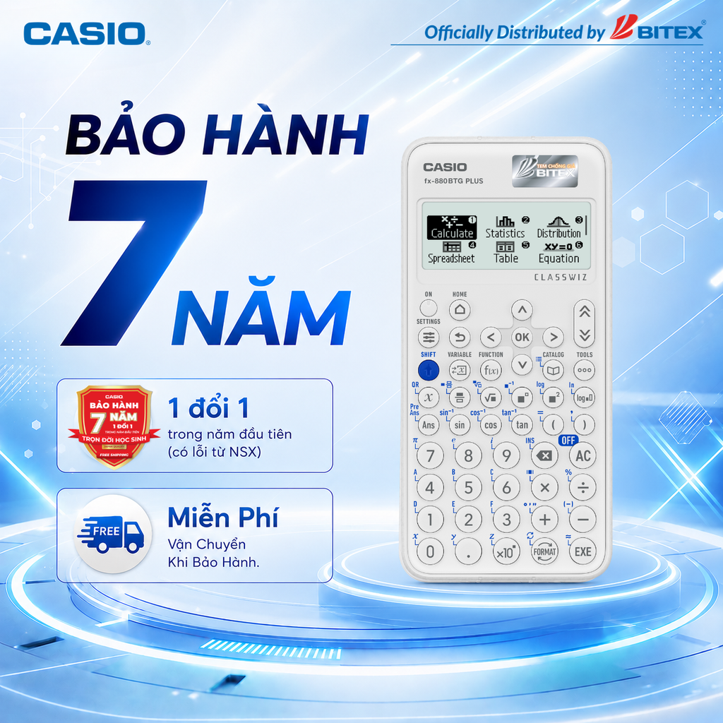 Máy tính Casio fx-880BTG PLUS - JAPAN QUALITY - Mới Nhất