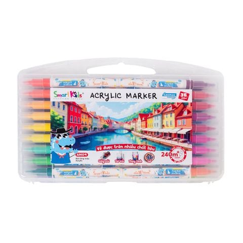 Bút lông Smartkids màu Acrylic 36 màu - AM04