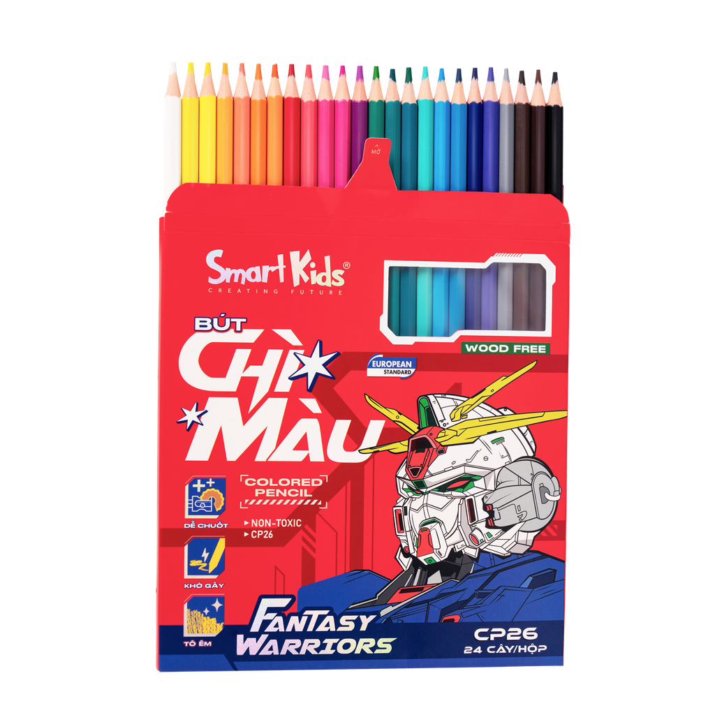 Bút chì màu Woodfree Fantasy Warriors - 12 màu / 24 màu - CP25 / CP26