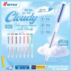 Bút gel Bitex Cloudy G20 ngòi 0.5mm mực xanh