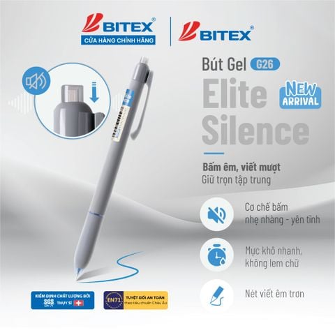 Bút gel Bitex Elite Silence G26 tip 0.5mm
