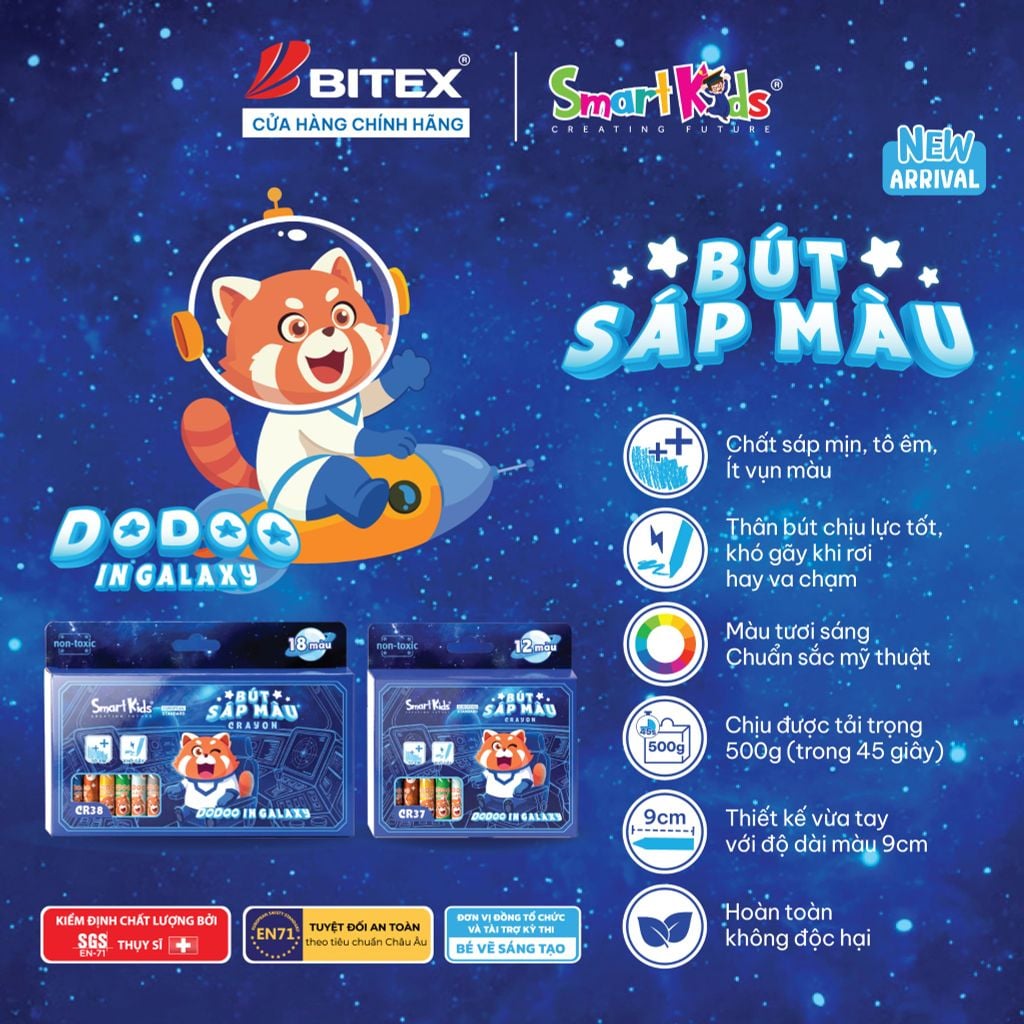 Sáp màu Smartkids Dodoo 12/18  màu CR37/CR38