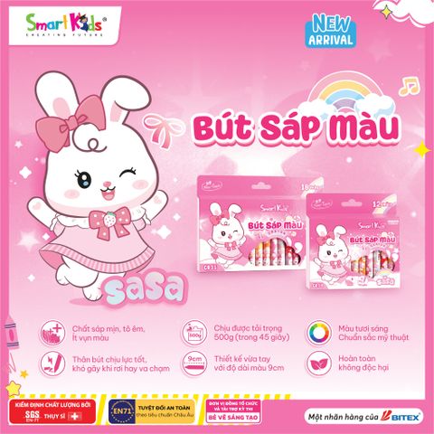 Sáp màu Smartkids Sasa 12/18  màu CR34/CR35