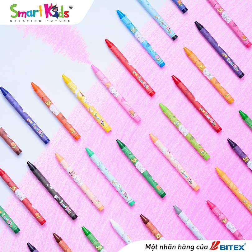 Sáp màu Smartkids Coco Puff 12/18/24 màu CR25 - CR26 - CR27