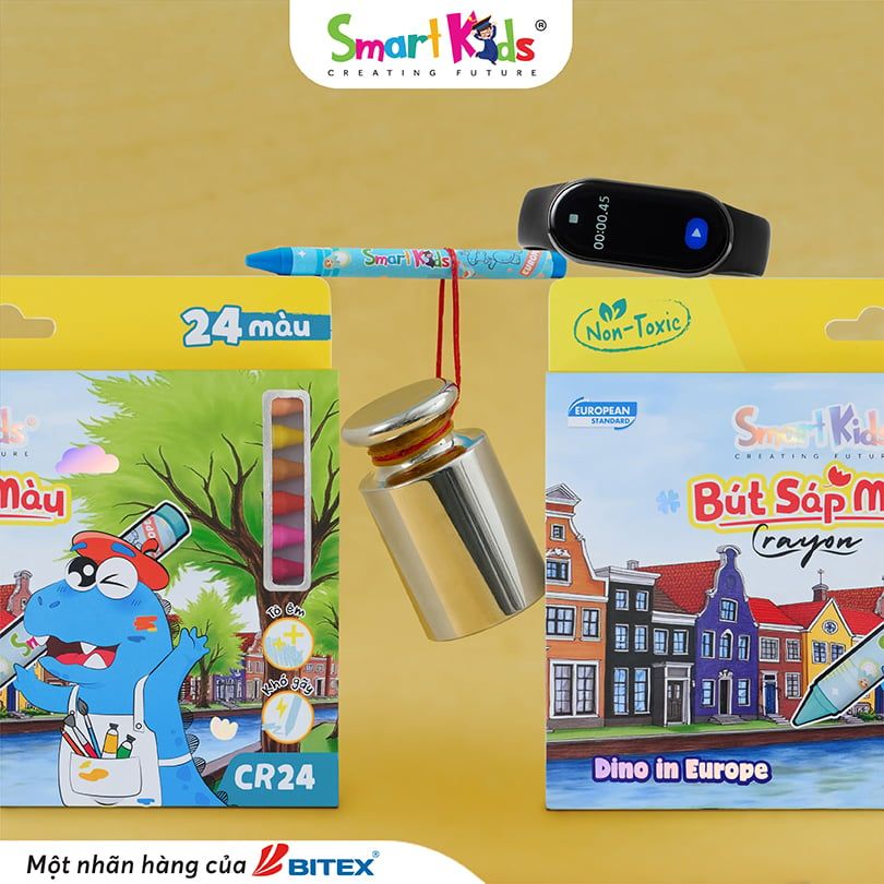 Sáp màu Dino In Europe 12/18/24 màu CR22 - CR23 - CR24