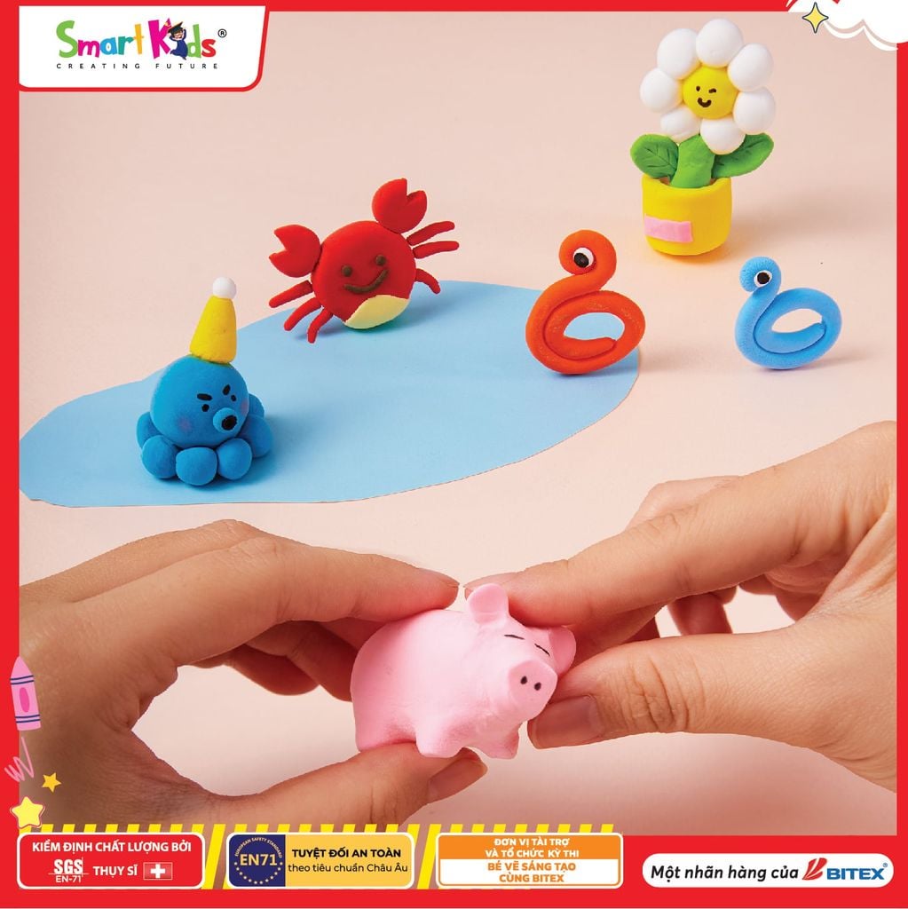 [Smartkids] Đất nặn siêu nhẹ không dính tay 12/24 màu