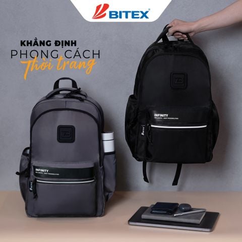 Balo Thời Trang Bitex Infinity màu Đen và màu Xám