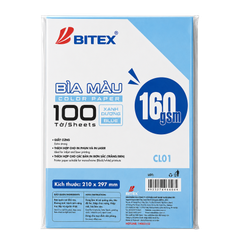 Bìa màu A4 160 gsm/CL01 (100 tờ/xấp)