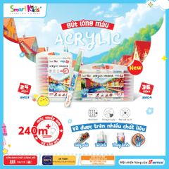Bút lông Smartkids màu Acrylic 24 màu - AM03