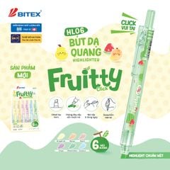 Combo 3/6 cây Bút dạ quang bấm FRUITTY CLICK HL06 - Màu Ngẫu Nhiên
