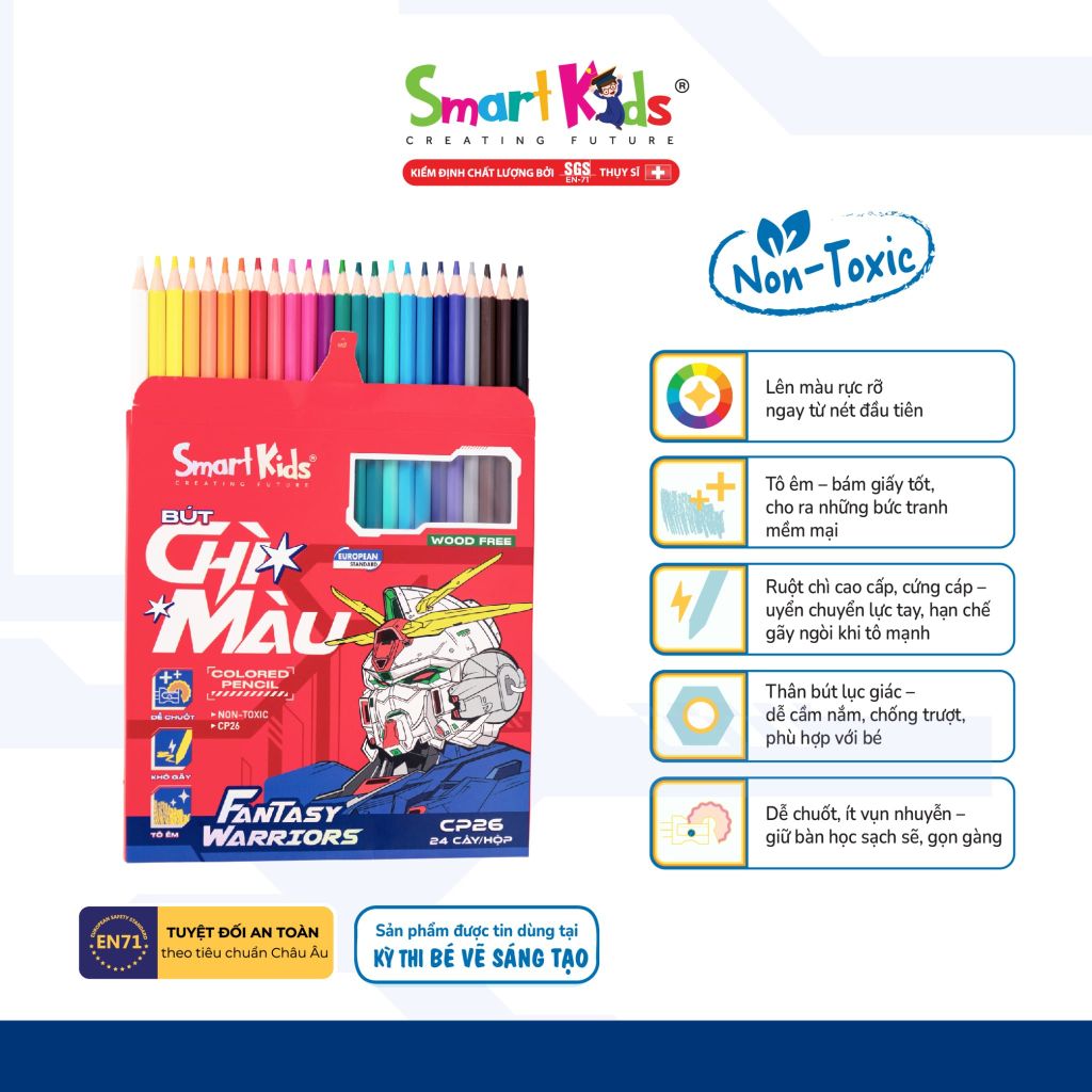 Bút chì màu Woodfree Fantasy Warriors - 12 màu / 24 màu - CP25 / CP26