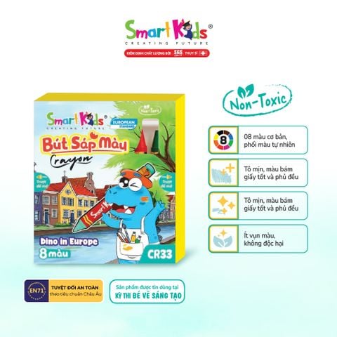 Sáp màu Dino In Europe CR33 (8 màu/hộp)