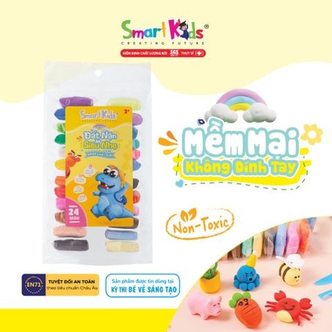 [Smartkids] Đất nặn siêu nhẹ không dính tay 12/24 màu