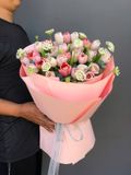 Bó tulip 30 bông mix thuỵ châu trắng – tone hồng nhẹ nhàng G44
