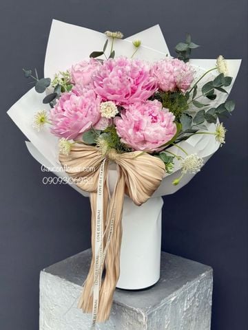 Bó hoa mẫu đơn hồng pastel | Nàng thơ dịu dàng G92