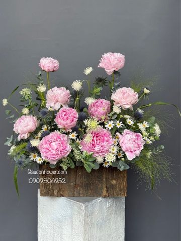 Hộp hoa mẫu đơn đồng nội | Pink Peony Garden G93