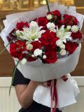 Bó Hoa Hồng Đỏ & Lily Trắng | Pure Love
