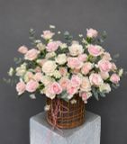 Giỏ hoa hồng pastel | Sweet Blush G137