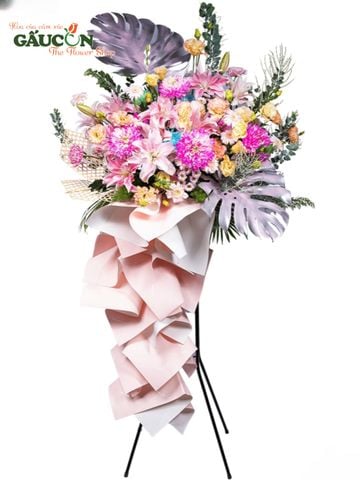 Kệ hoa chúc mừng tone hồng G128