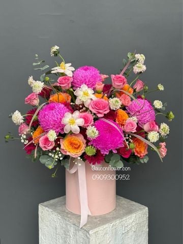 Hộp hoa rực rỡ – pink garden mix G66